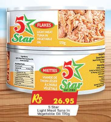 5 Star Light Meat Tuna in Vegetable Oil 170g