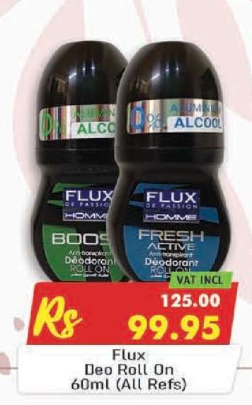 Flux Deo Roll On 60ml (All Refs)