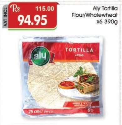 Aly Tortilla Flour/Wholewheat x6 390g