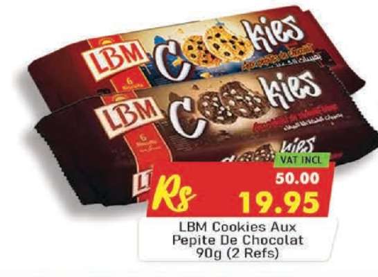 LBM Cookies Aux Pepite De Chocolat 90g (2 Refs)