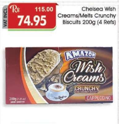 Chelsea Wish Creams/Melts Crunchy Biscuits 200g (4 Refs)