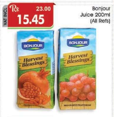 Bonjour Juice 200ml (ALL Refs)