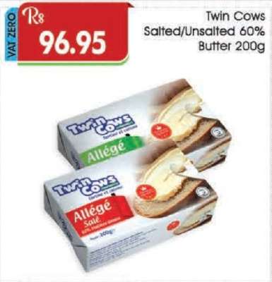Twin Cows Salted/Unsalted 60% Butter 200g