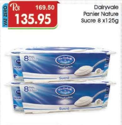 Dairyvale Panier Nature Sucre 8 x 125g