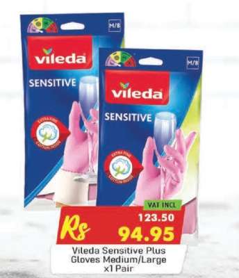 Vileda Sensitive Plus Gloves Medium/Large x1 Pair