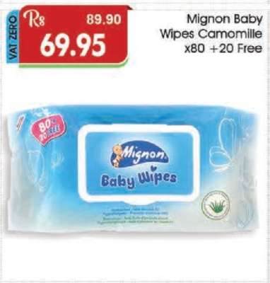 Mignon Baby Wipes Camomille x80+20 Free