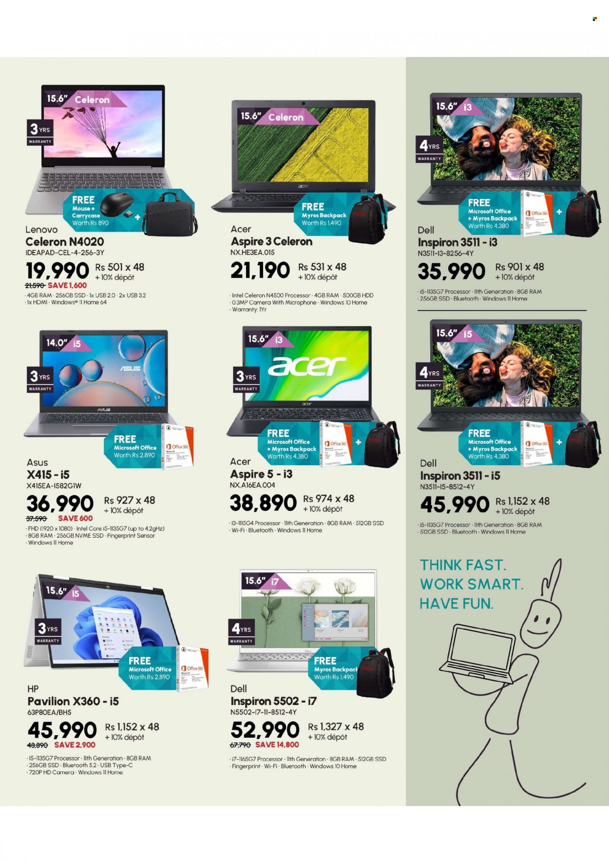 Galaxy Catalogue - Sales products - Intel, Office 365, Acer, Hewlett Packard, Inspiron, mouse, backpack, Asus, camera, Dell, Lenovo. Page 2.