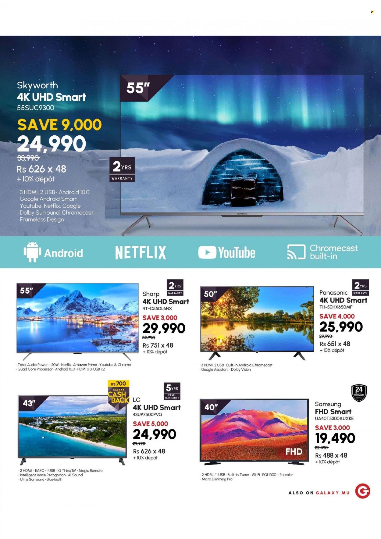 Galaxy Catalogue - Sales products - Samsung, Sharp, UHD TV, Skyworth, Google Chromecast, LG, Panasonic. Page 3.