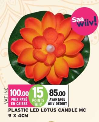 PLASTIC LED LOTUS CANDLE MC