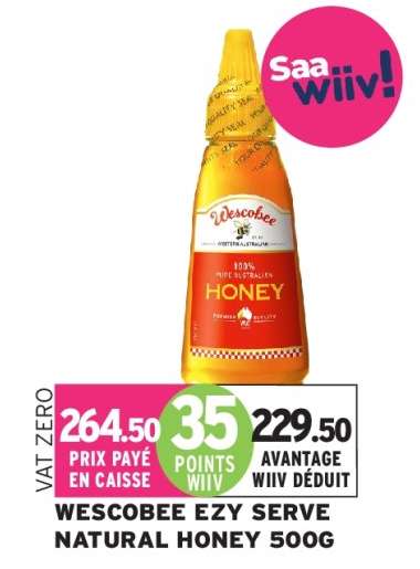 WESCOBEE EZY SERVE NATURAL HONEY 500G