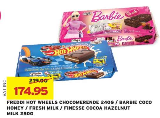 FREDDI HOT WHEELS CHOCOMERENDE 240G / BARBIE COCO HONEY / FRESH MILK / FINESSE COCOA HAZELNUT MILK 250G