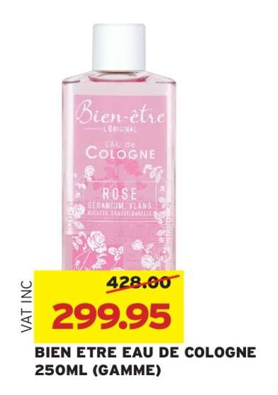 BIEN ETRE EAU DE COLOGNE 250ML (GAMME)