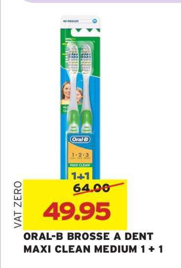 ORAL-B BROSSE A DENT MAXI CLEAN MEDIUM 1 + 1