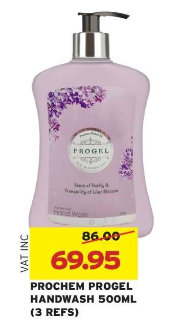 PROCHEM PROGEL HANDWASH 500ML (3 REFS)