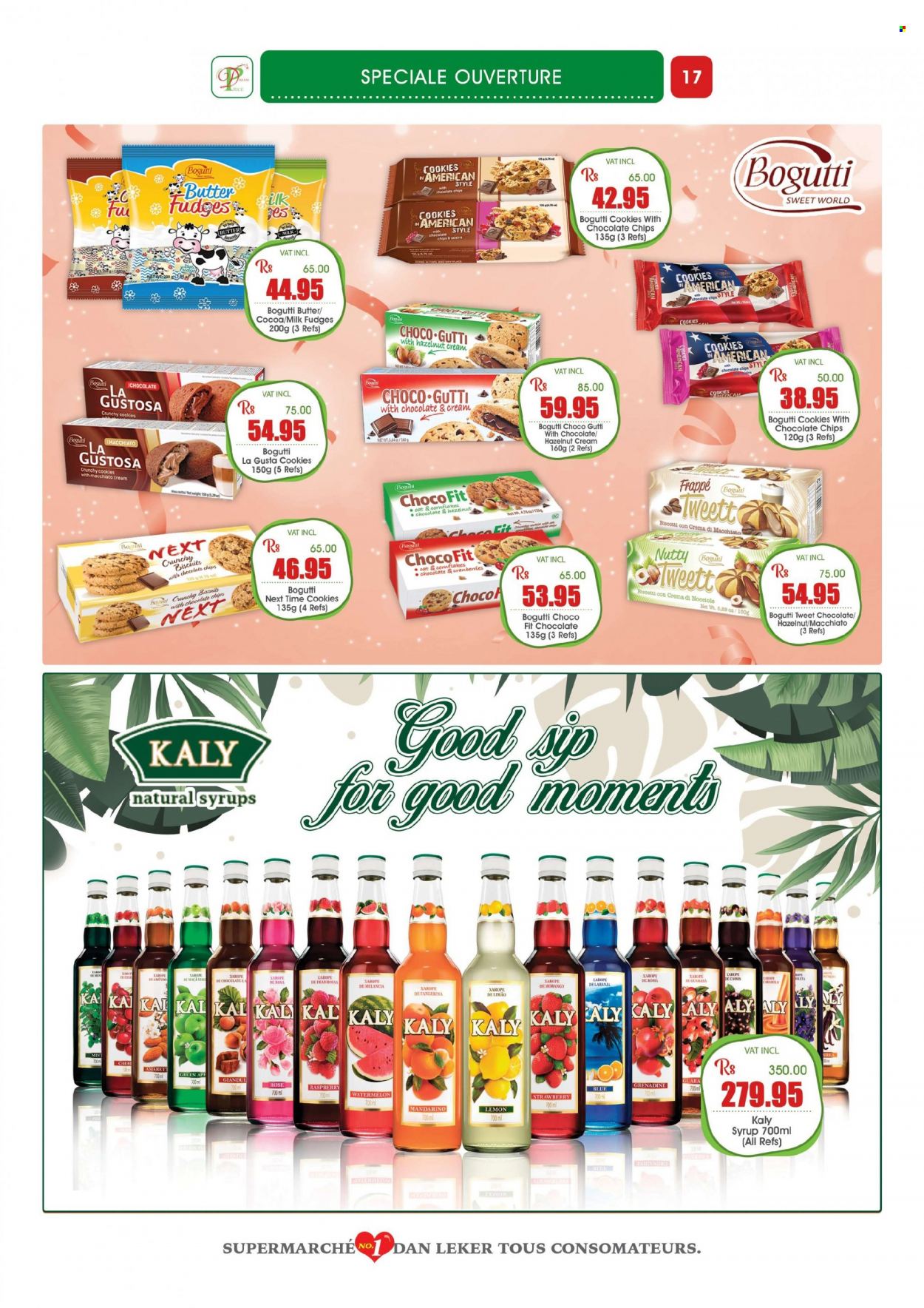 thumbnail - Dreamprice Catalogue - 21.11.2022 - 11.12.2022 - Sales products - watermelon, milk, butter, biscotti, cookies, biscuit, cocoa, oats, cranberries, corn flakes, rice, syrup, dried fruit, grenadine, wine, rosé wine, Moments, raisins. Page 17.