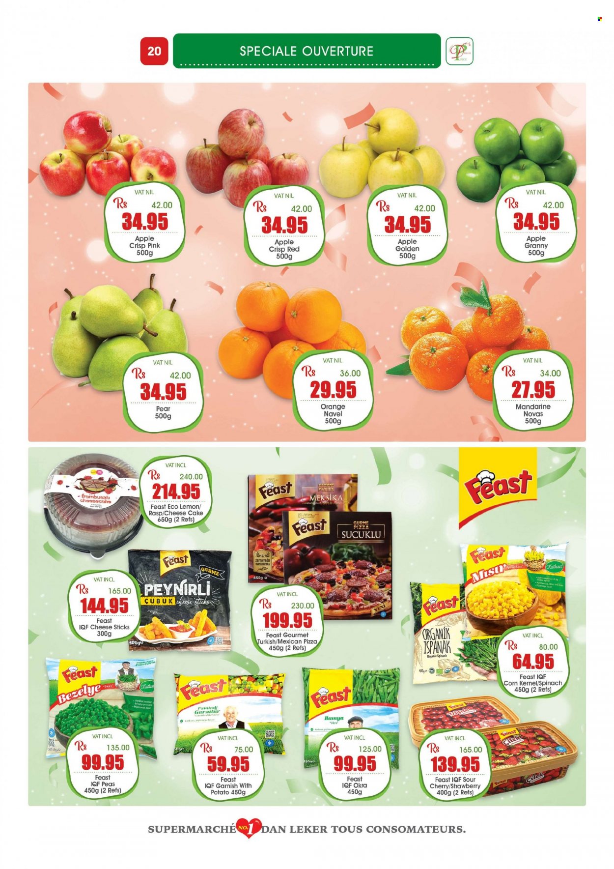 thumbnail - Dreamprice Catalogue - 21.11.2022 - 11.12.2022 - Sales products - cake, cheesecake, corn, peas, okra, pears, oranges, pizza, cheese sticks, rice. Page 20.