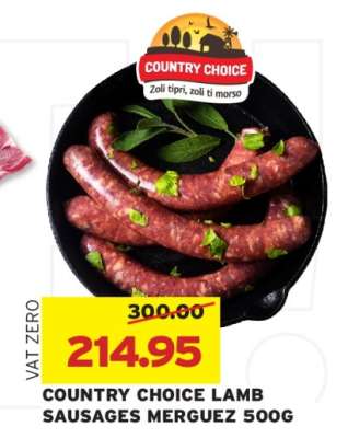 COUNTRY CHOICE LAMB SAUSAGES MERGUEZ 500G