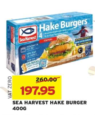 SEA HARVEST HAKE BURGER 400G