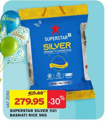 SUPERSTAR SILVER 1121 BASMATI RICE 5KG