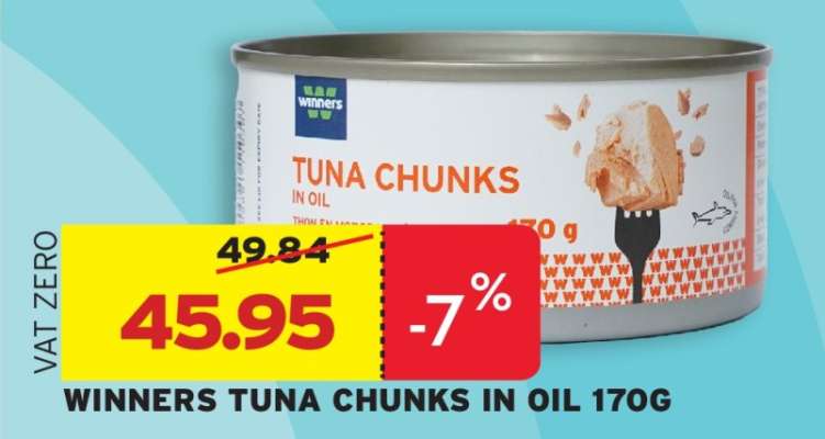 WINNERS TUNA CHUNKS IN OIL 170G