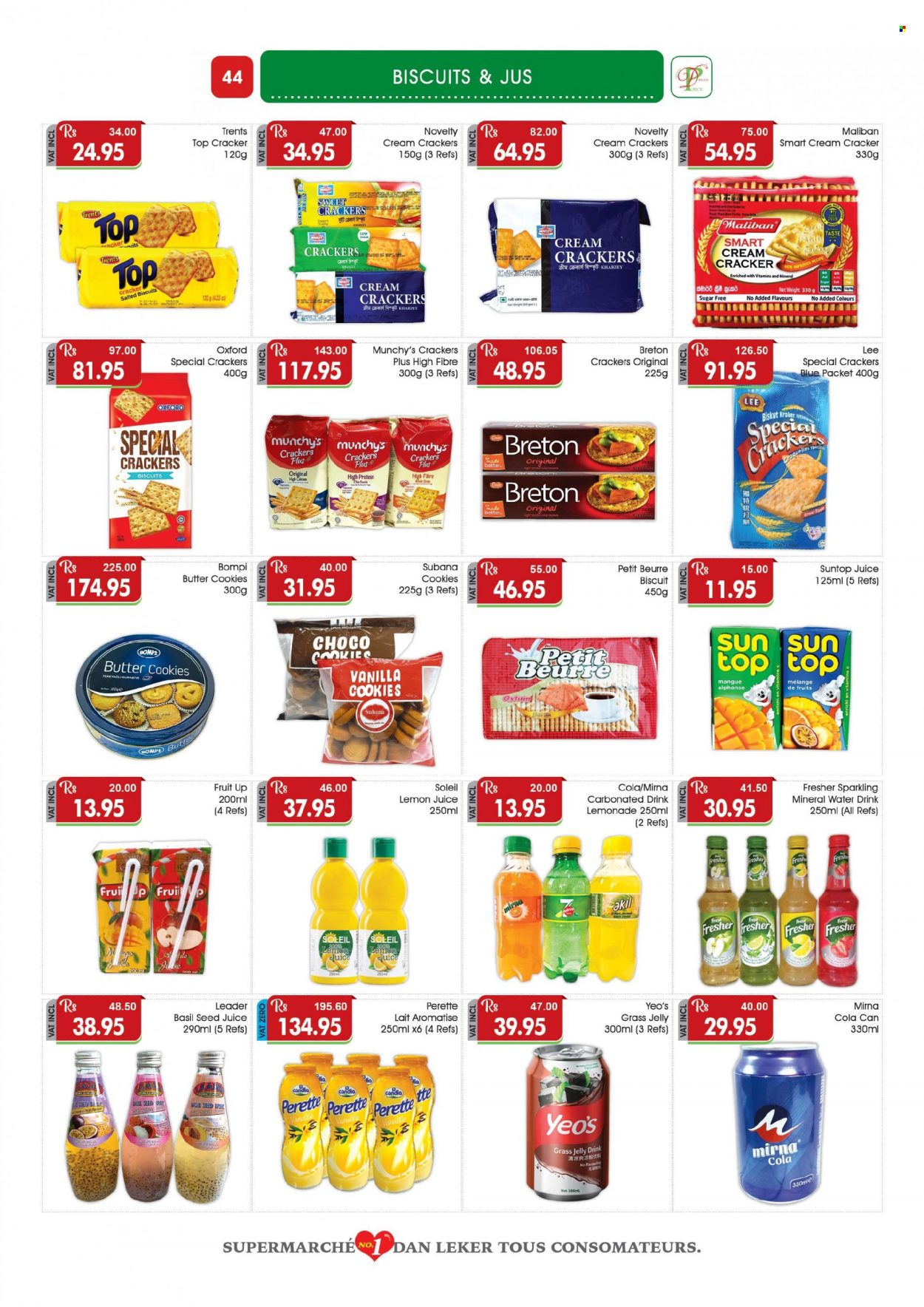 thumbnail - Dreamprice Catalogue - 21.11.2022 - 11.12.2022 - Sales products - cookies, butter cookies, jelly, crackers, biscuit, rice, lemonade, mineral water, sparkling water, lemon juice. Page 44.