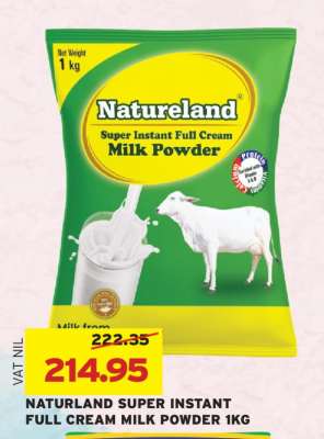 NATURELAND SUPER INSTANT FULL CREAM MILK POWDER 1KG