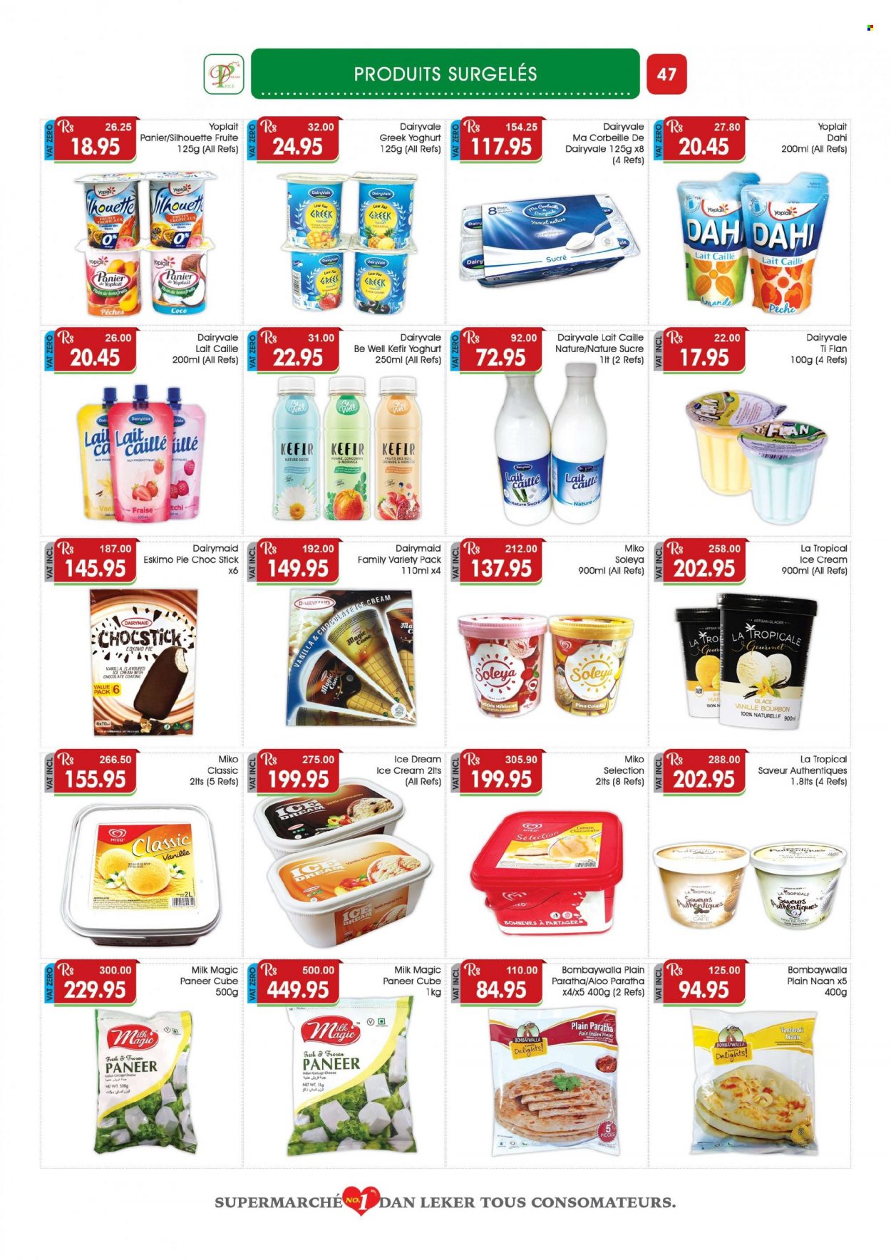 thumbnail - Dreamprice Catalogue - 21.11.2022 - 11.12.2022 - Sales products - pie, mango, pineapple, cherries, cottage cheese, paneer, cheese, greek yoghurt, yoghurt, Yoplait, milk, kefir, ice cream, Eskimo Pie, rice, bourbon, pot, Moringa. Page 47.