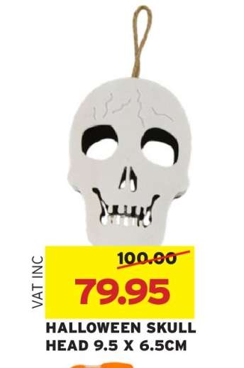 HALLOWEEN SKULL HEAD 9.5 X 6.5CM