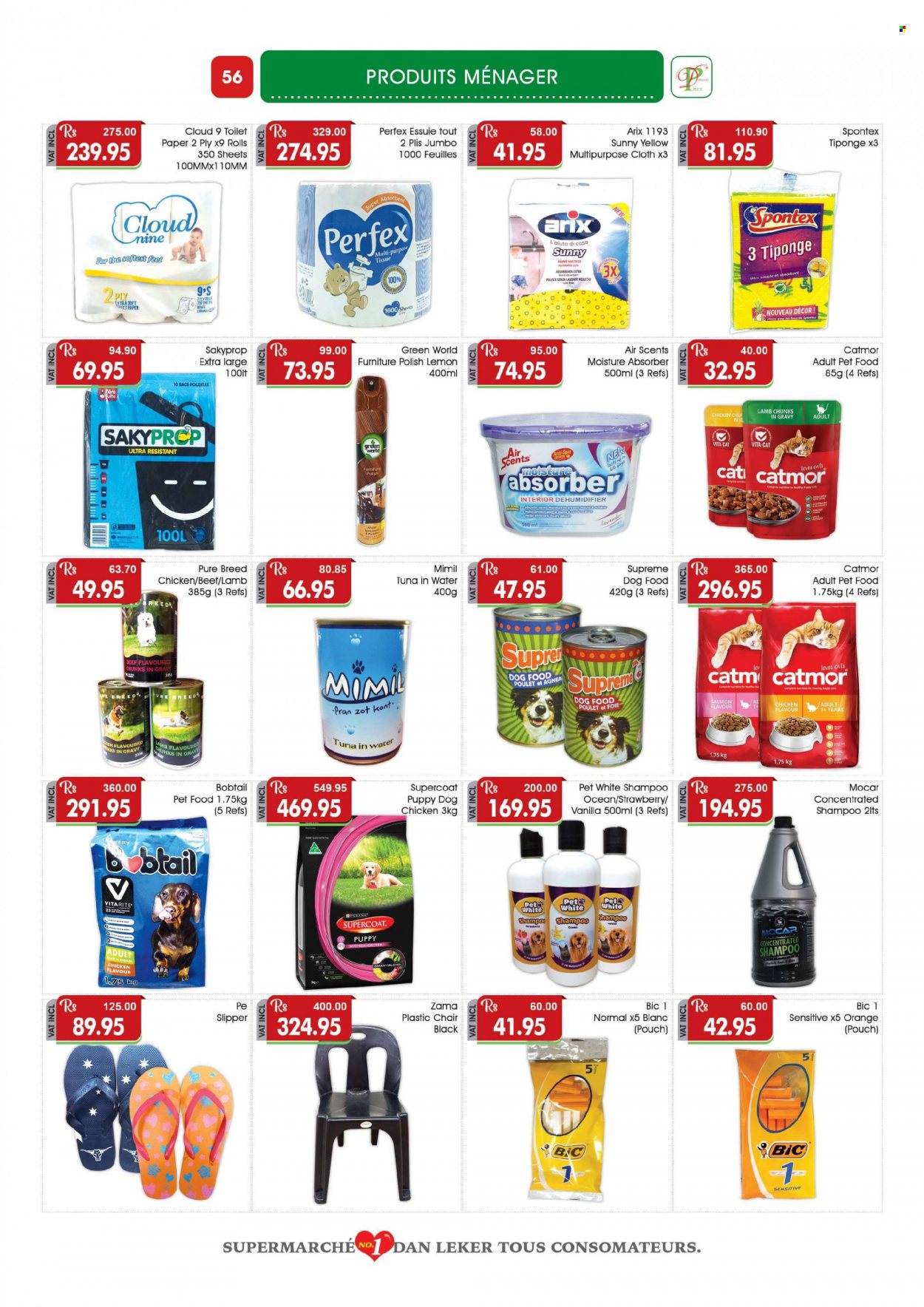 thumbnail - Dreamprice Catalogue - 21.11.2022 - 11.12.2022 - Sales products - oranges, Cloud 9, tuna in water, toilet paper, tissues, BIC, animal food, dog food, Purina, Supercoat, shampoo. Page 56.