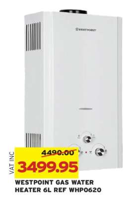 WESTPOINT GAS WATER HEATER 6L REF WHP0620