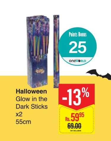Halloween Glow in the Dark Sticks x2