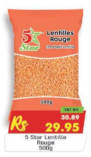5 Star Lentille Rouge 500g