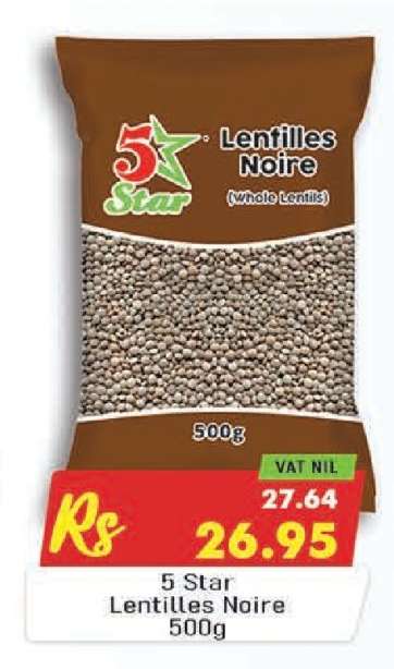5 Star Lentilles Noire 500g
