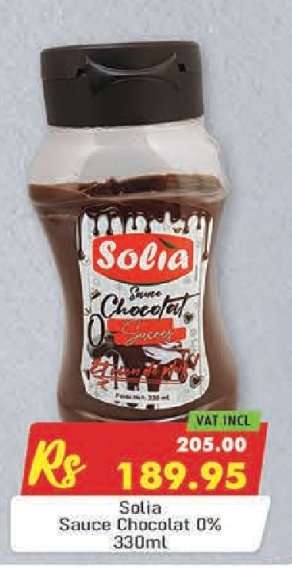 Solia Sauce Chocolat 0% 330ml