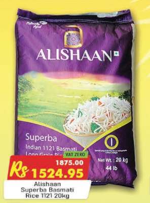 Alishaan Superba Basmati Rice 1121 20kg