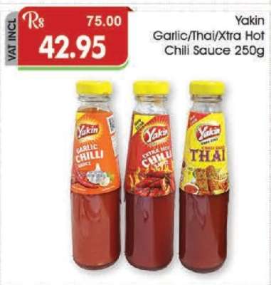 Yakin Garlic/Thai/Xtra Hot Chili Sauce 250g