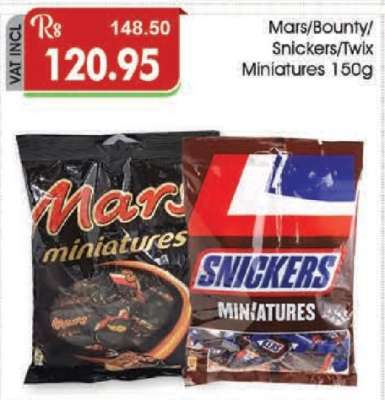 MARS / BOUNTY / SNICKERS / TWIX MINIATURES 150G