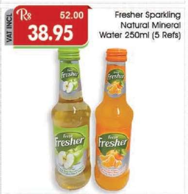 Fresher Sparkling Natural Mineral Water 250ml (5 Refs)