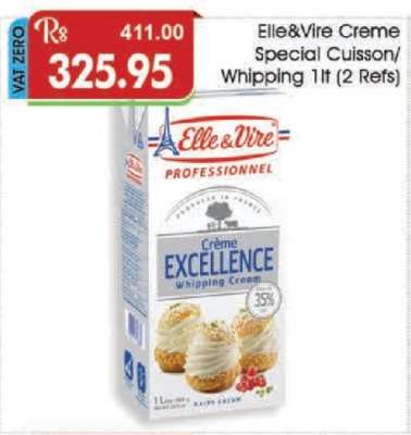 Elle&Vire Creme Special Cuisson/Whipping 1lt (2 Refs)