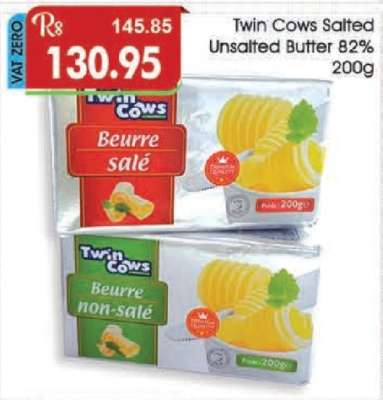 Twin Cows Salted/Unsalted Butter 82% 200g