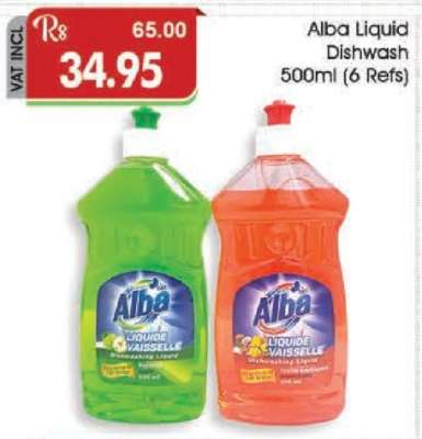Alba Liquid Dishwash 500ml (6 Refs)