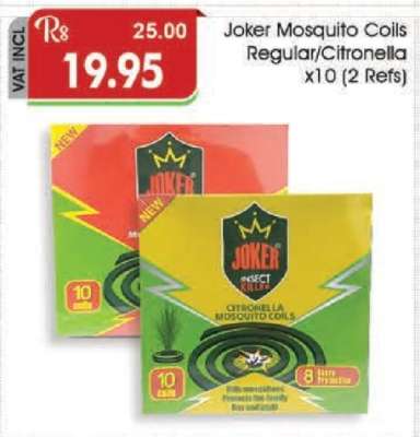 Joker Mosquito Coils Regular/Citronella x10 (2 Refs)