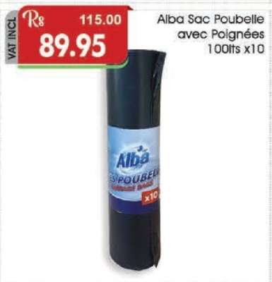 Alba Sac Poubelle avec Poignees 100Lts x10