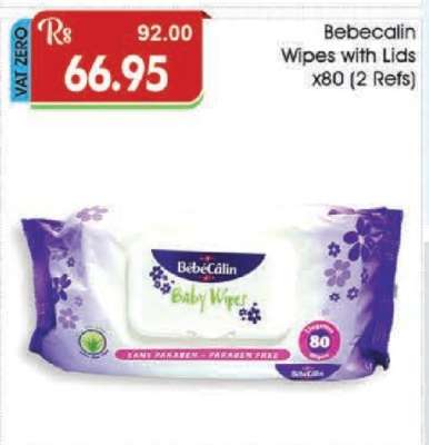 Bebecalin Wipes with Lids x80 (2 Refs)