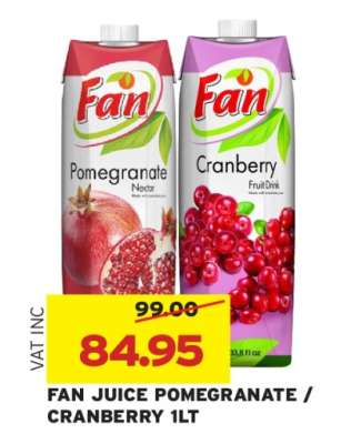 FAN JUICE POMEGRANATE/CRANBERRY 1LT