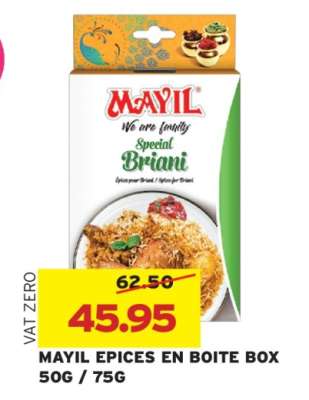MAYIL EPICES EN BOITE BOX