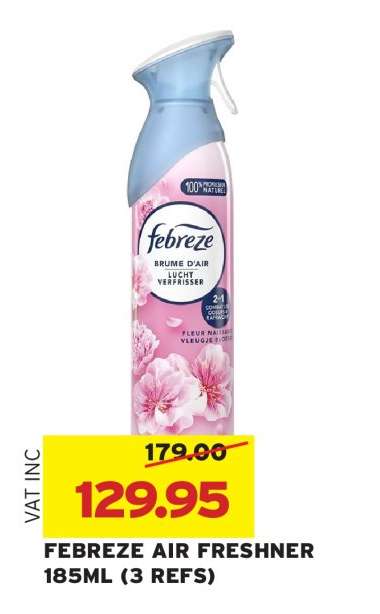FEBREZE AIR FRESHNER 185ML (3 REFS)