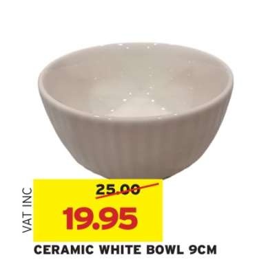 CERAMIC WHITE BOWL 9CM