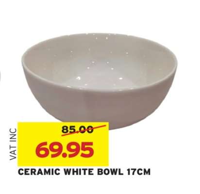 CERAMIC WHITE BOWL 17CM