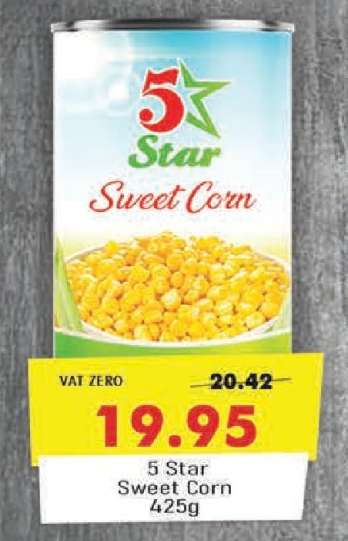 5 Star Sweet Corn 425g